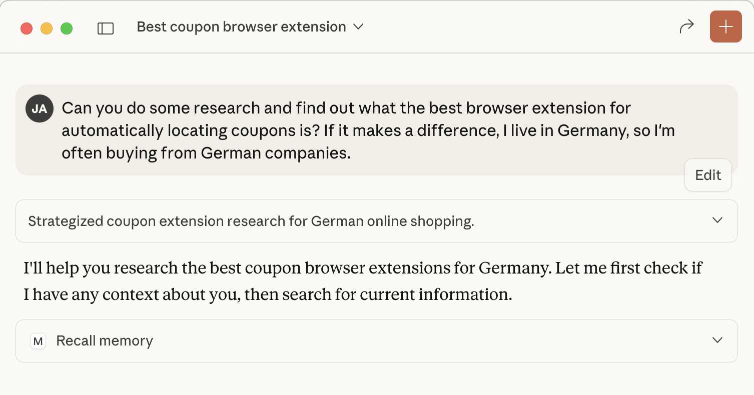 Claude Desktop with AutoMem custom instructions